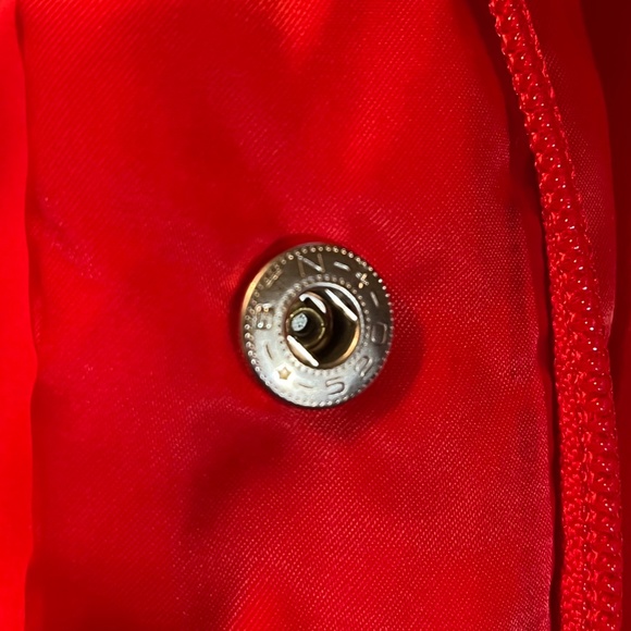 Used NIKE Women's RED Puff Jacket Size (S/P) 4-6 - Removable Sleeves w/Hoodie - Picture 7 of 10